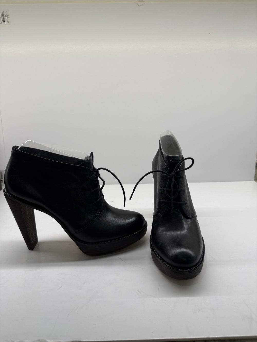 Cole Haan Black Lace-Up High Heel Ankle Boots